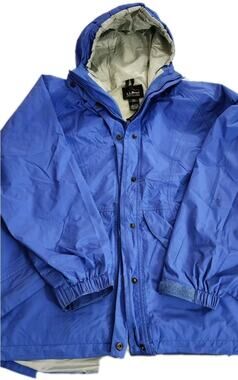 LL Bean Vintage Outdoors Hooded Goretex Zipper Jacket Stowaway Womens M